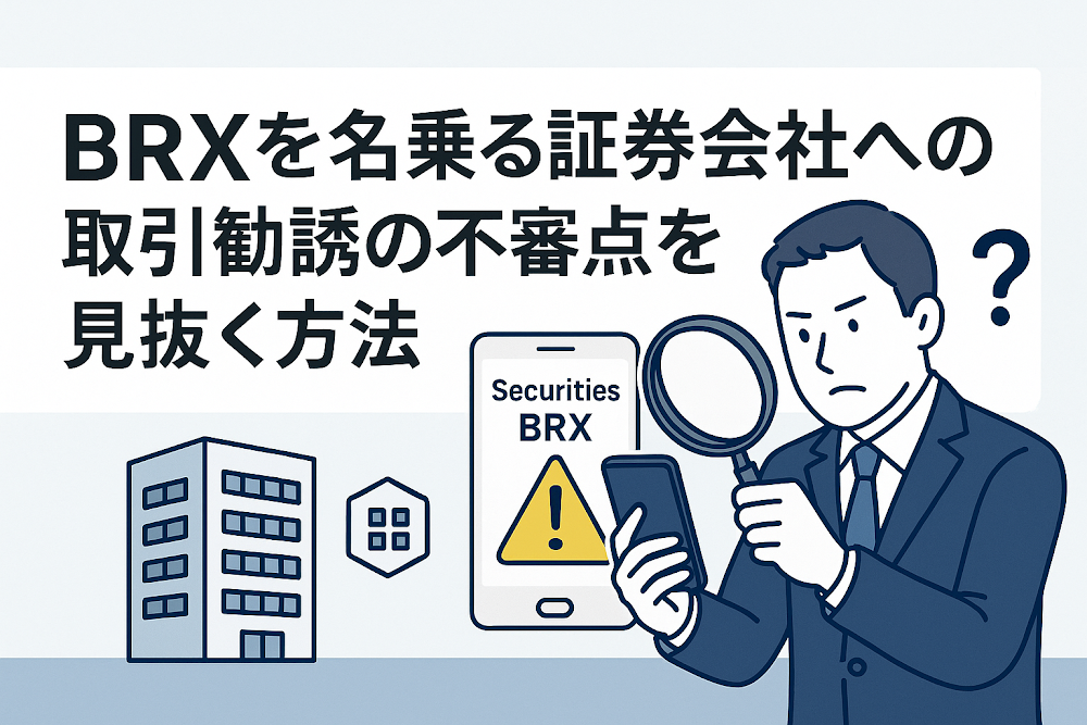 BRXを名乗る証券会社への取引勧誘の不審点を見抜く方法