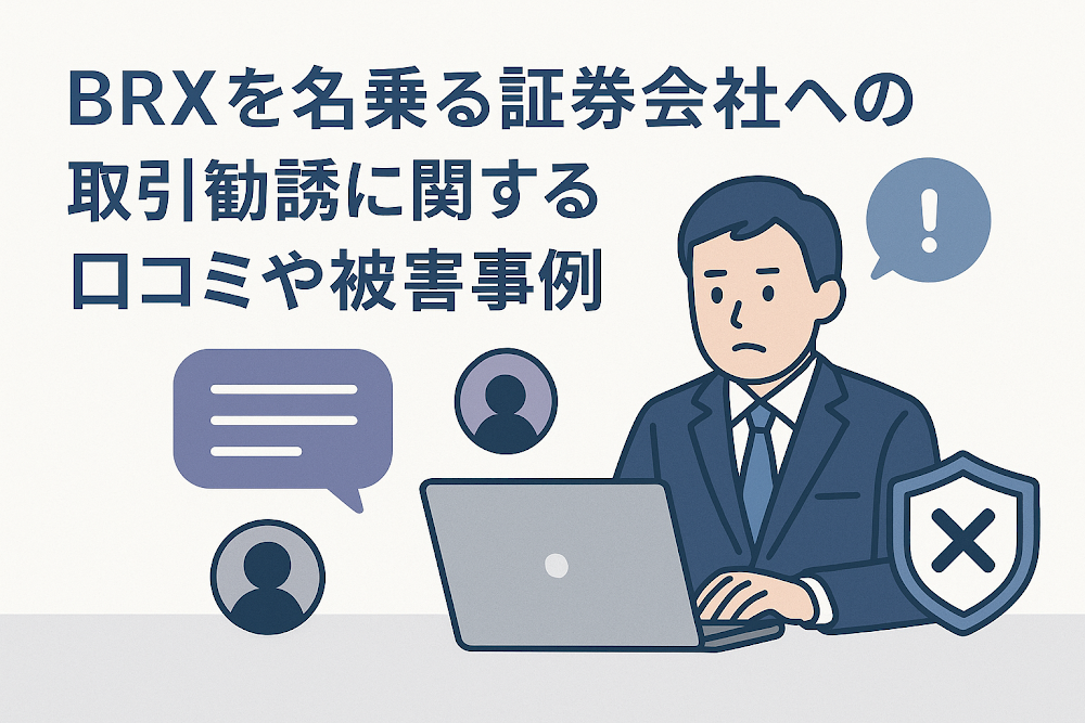 BRXを名乗る証券会社への取引勧誘に関する口コミや被害事例