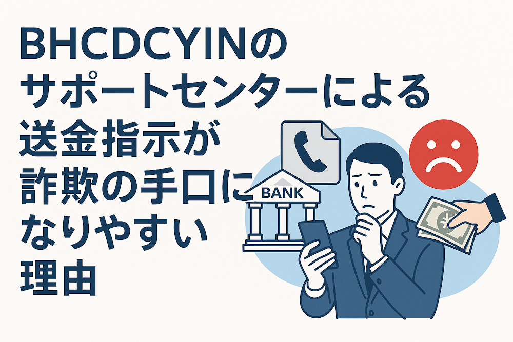 BHCDCYINのサポートセンターによる送金指示が詐欺の手口になりやすい理由