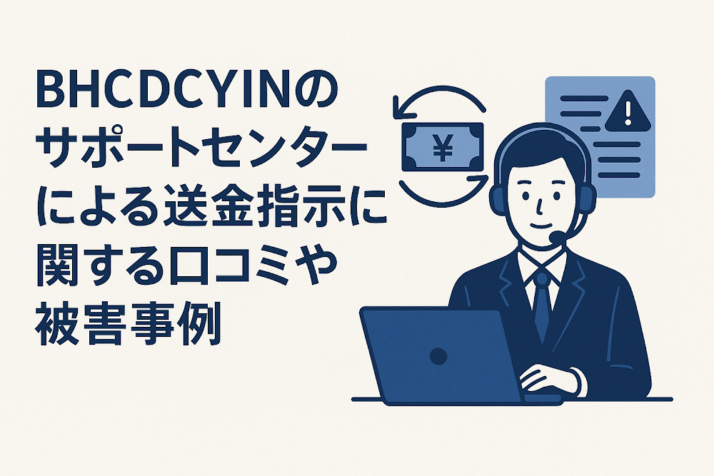 BHCDCYINのサポートセンターによる送金指示に関する口コミや被害事例