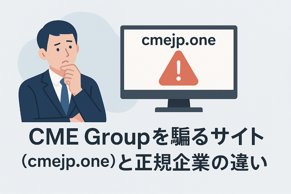 CME Groupを騙るサイト(cmejp.one)と正規企業の違い