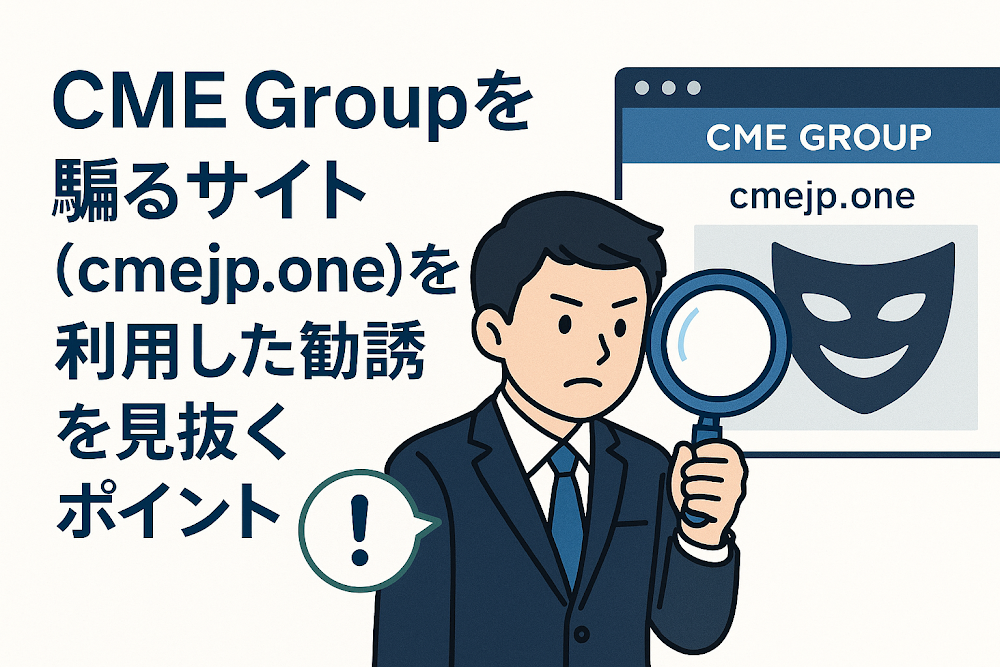 CME Groupを騙るサイト(cmejp.one)を利用した勧誘を見抜くポイント