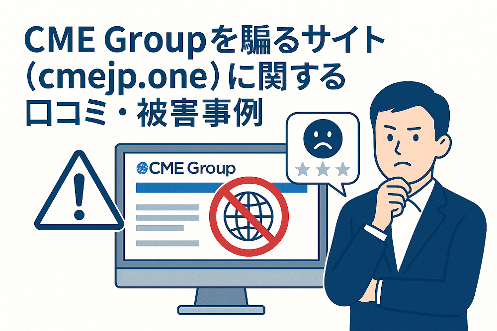 CME Groupを騙るサイト(cmejp.one)に関する口コミ・被害事例