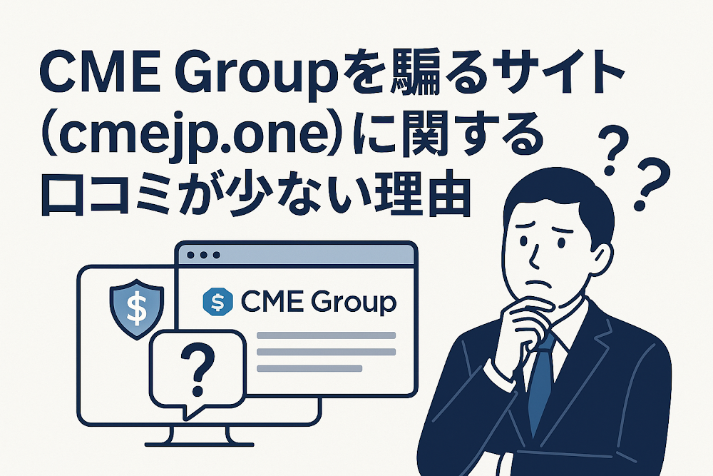 CME Groupを騙るサイト(cmejp.one)に関する口コミが少ない理由