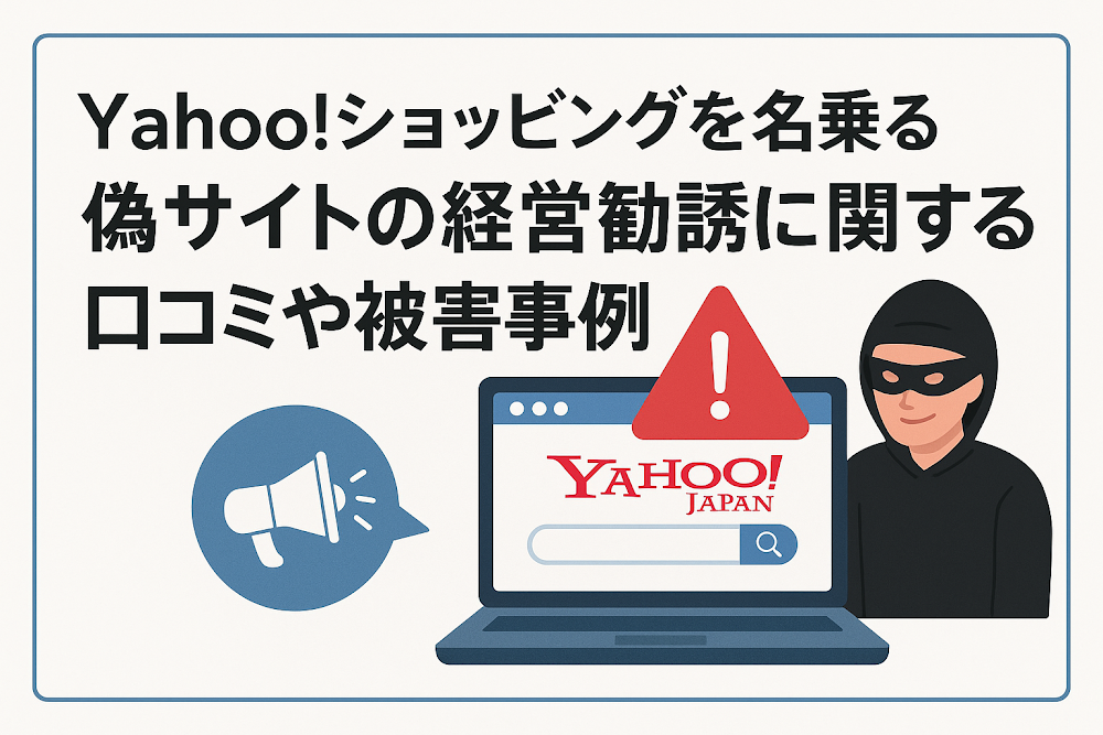Yahoo!ショッピングを名乗る偽サイトの経営勧誘に関する口コミや被害事例