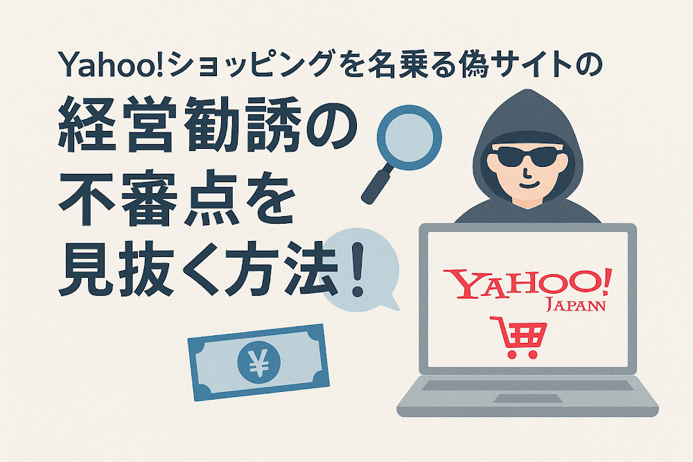 Yahoo!ショッピングを名乗る偽サイトの経営勧誘の不審点を見抜く方法