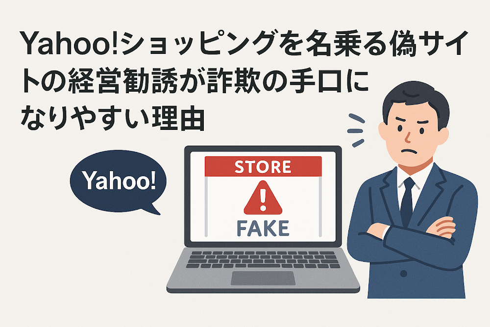 Yahoo!ショッピングを名乗る偽サイトの経営勧誘が詐欺の手口になりやすい理由