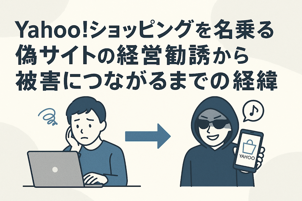 Yahoo!ショッピングを名乗る偽サイトの経営勧誘から被害につながるまでの経緯
