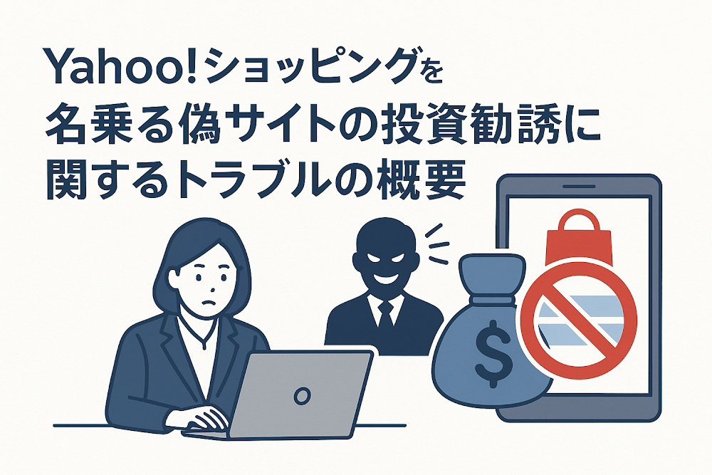 Yahoo!ショッピングを名乗る偽サイトの経営勧誘に関するトラブルの概要
