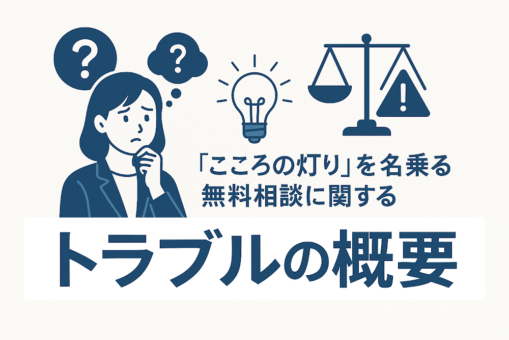 こころの灯りを名乗る無料相談に関するトラブルの概要