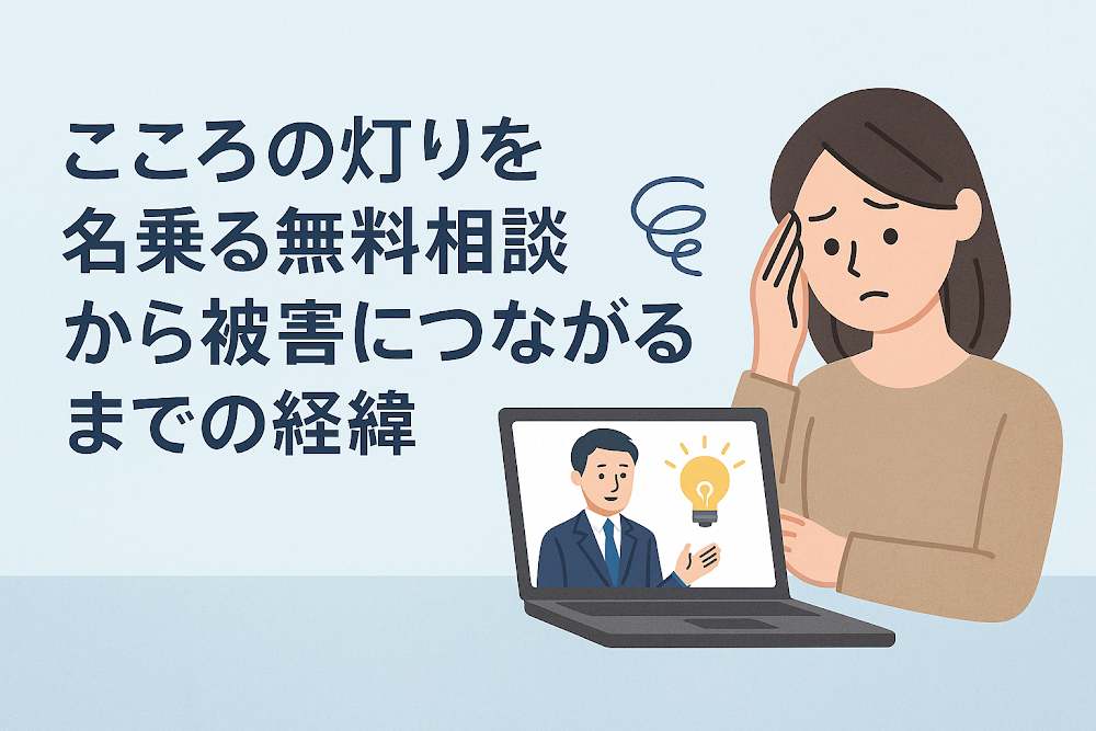 こころの灯りを名乗る無料相談から被害につながるまでの経緯