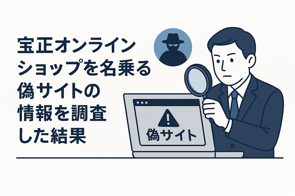 宝正オンラインショップを名乗る偽サイトの情報を調査した結果
