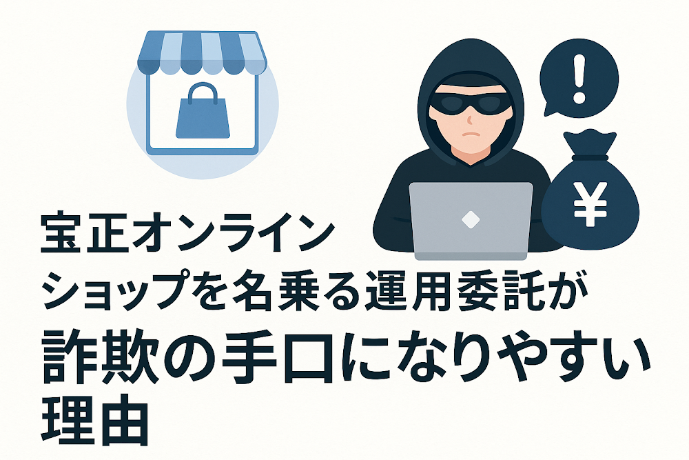 宝正オンラインショップを名乗る運用委託が詐欺の手口になりやすい理由
