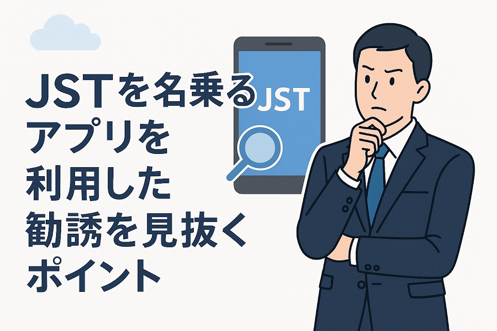 JSTを名乗るアプリを利用した勧誘を見抜くポイント