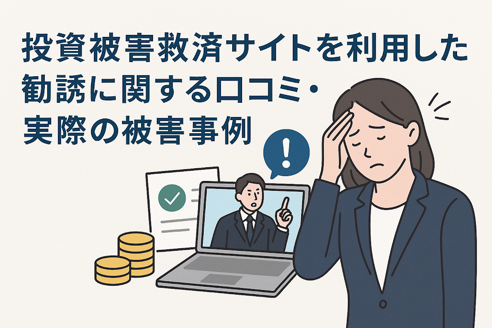 投資被害救済サイトを利用した勧誘に関する口コミ・実際の被害事例