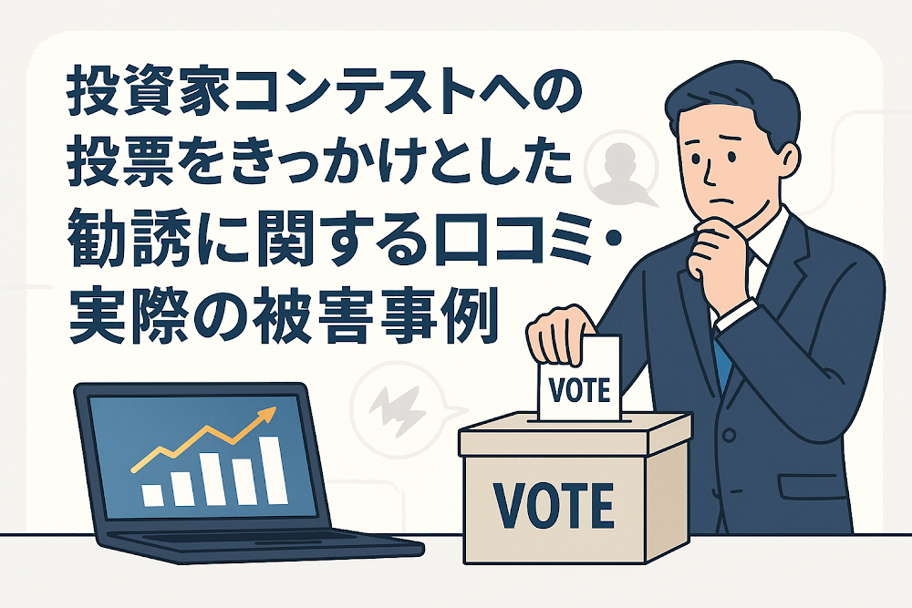 投資家コンテストへの投票をきっかけとした勧誘に関する口コミ・実際の被害事例