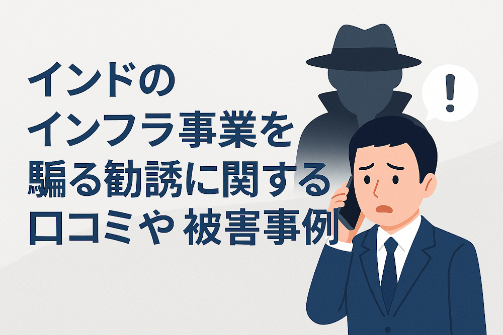 インドのインフラ事業を騙る勧誘に関する口コミや被害事例