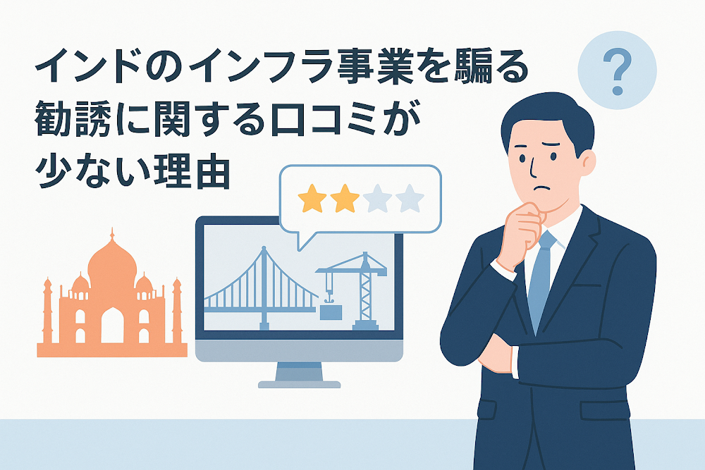 インドのインフラ事業を騙る勧誘に関する口コミが少ない理由