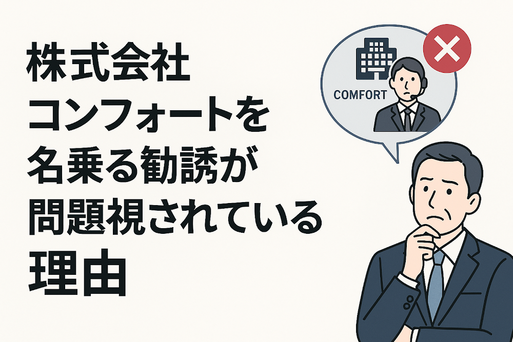 株式会社コンフォートを名乗る勧誘が問題視されている理由
