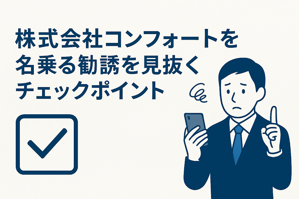 株式会社コンフォートを名乗る勧誘を見抜くチェックポイント