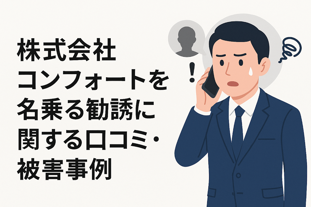 株式会社コンフォートを名乗る勧誘に関する口コミ・被害事例