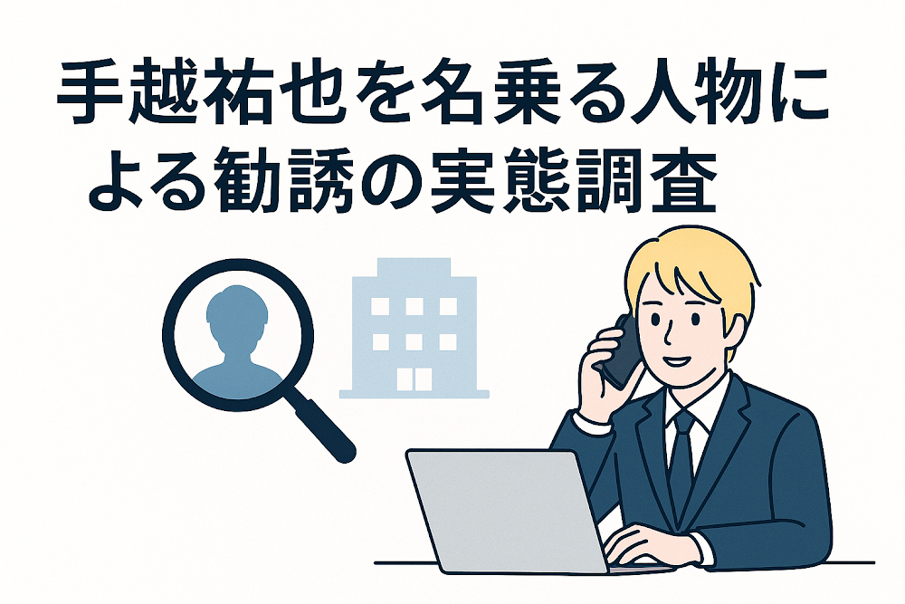 手越祐也を名乗る人物による勧誘の実態調査