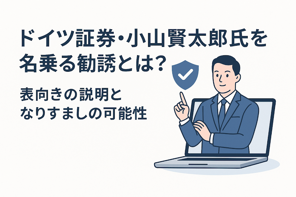 ドイツ証券・小山賢太郎氏を名乗る勧誘とは?表向きの説明となりすましの可能性