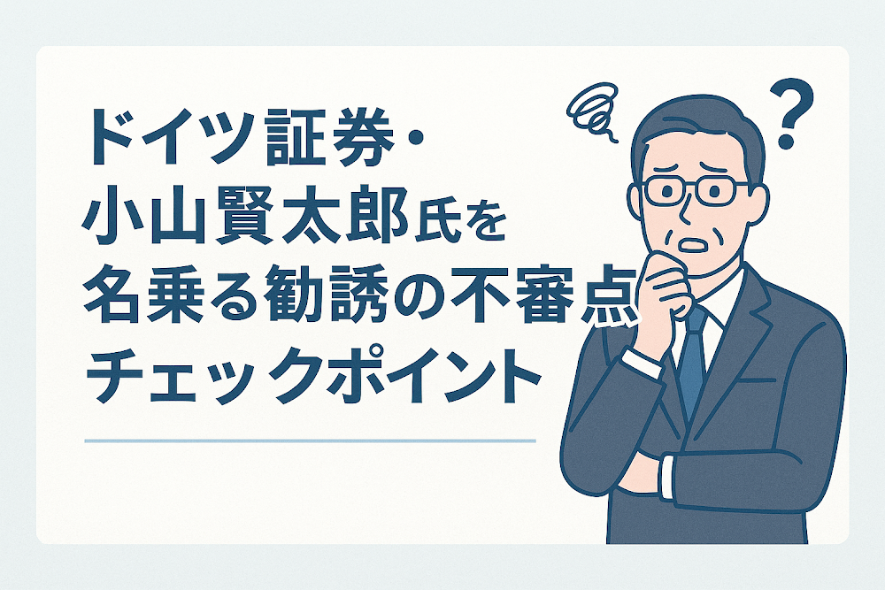 ドイツ証券・小山賢太郎氏を名乗る勧誘の不審点チェックポイント