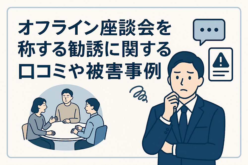オフライン座談会を称する勧誘に関する口コミや被害事例