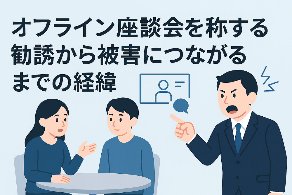 オフライン座談会を称する勧誘から被害につながるまでの経緯