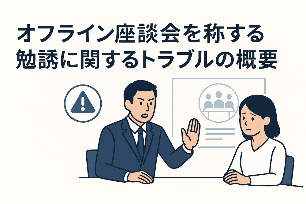 オフライン座談会を称する勧誘に関するトラブルの概要