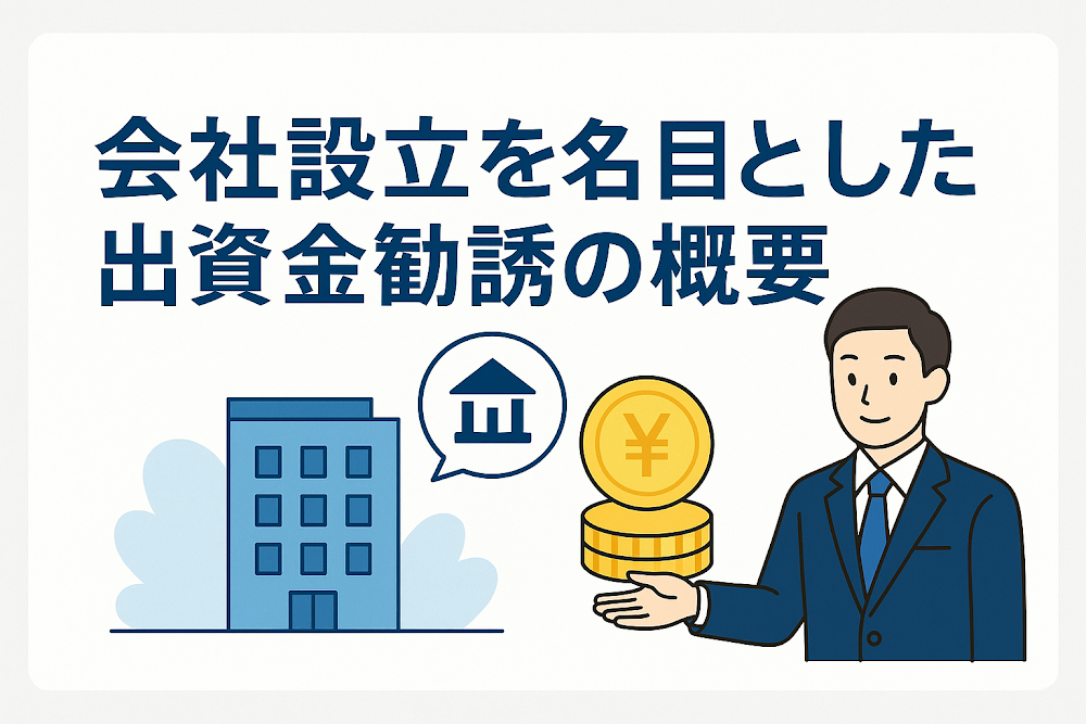 会社設立を名目とした出資金勧誘の概要