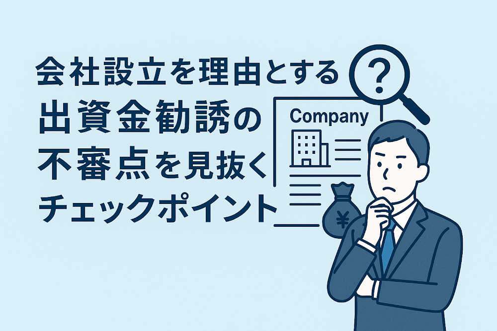 会社設立を理由とする出資金勧誘の不審点を見抜くチェックポイント