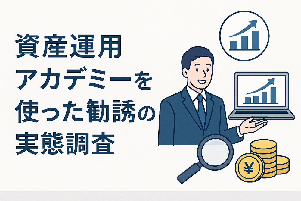 資産運用アカデミーを使った勧誘の実態調査