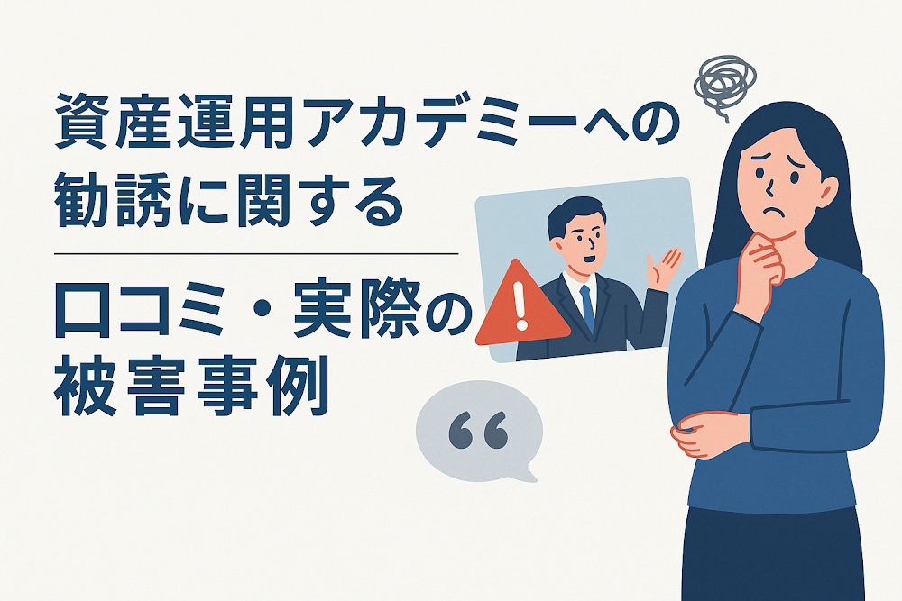資産運用アカデミーへの勧誘に関する口コミ・実際の被害事例