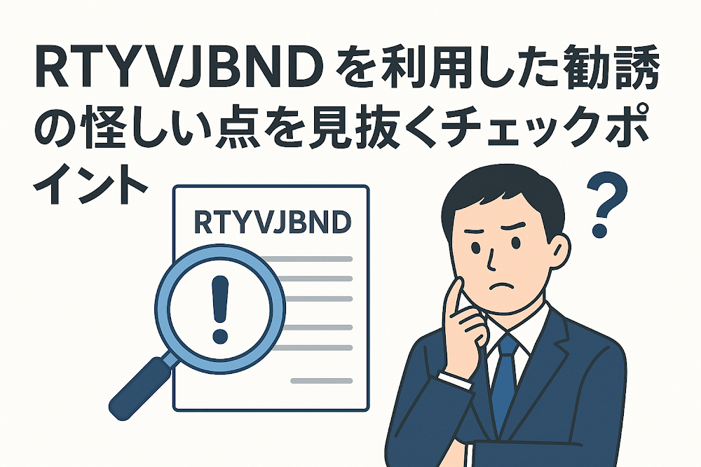 RTYVJBNDを利用した勧誘の怪しい点を見抜くチェックポイント