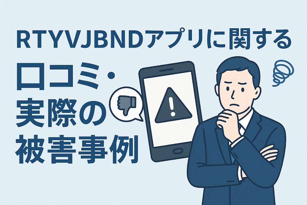 RTYVJBNDアプリに関する口コミ・実際の被害事例