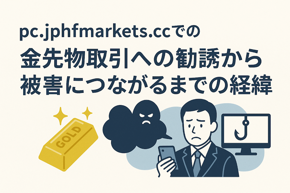 pc.jphfmarkets.ccでの金先物取引への勧誘から被害につながるまでの経緯