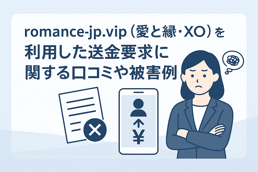 romance-jp.vip(愛と縁・XO)を利用した送金要求に関する口コミや被害事例