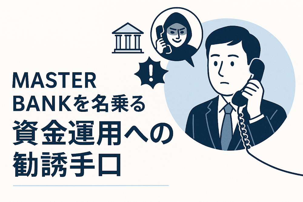 MASTER BANKを名乗る資金運用への勧誘手口