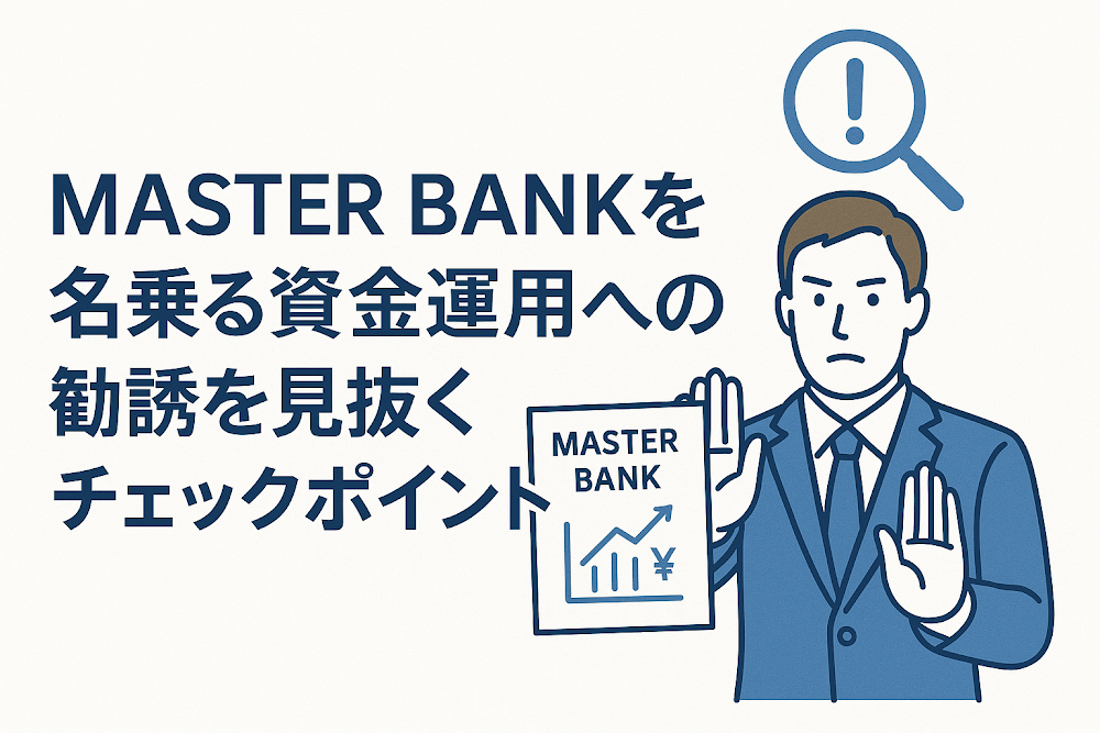 MASTER BANKを名乗る資金運用への勧誘を見抜くチェックポイント