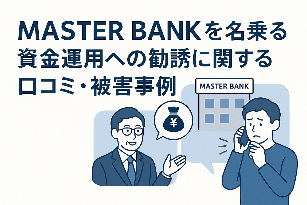 MASTER BANKを名乗る資金運用への勧誘に関する口コミ・被害事例