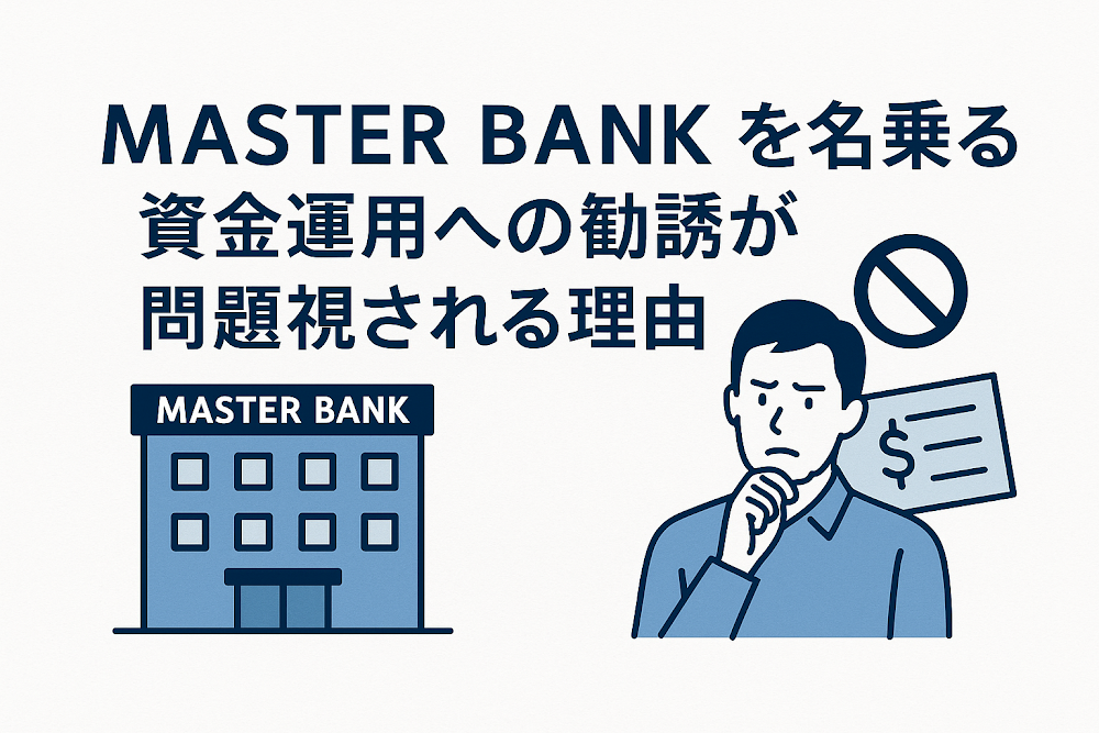 MASTER BANKを名乗る資金運用への勧誘が問題視される理由