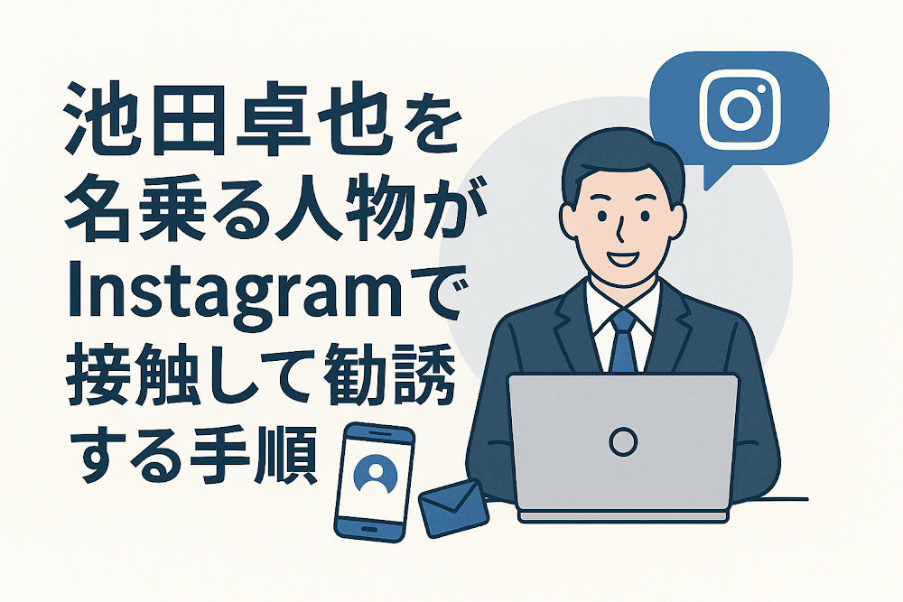 池田卓也を名乗る人物がInstagramで接触して勧誘する手順