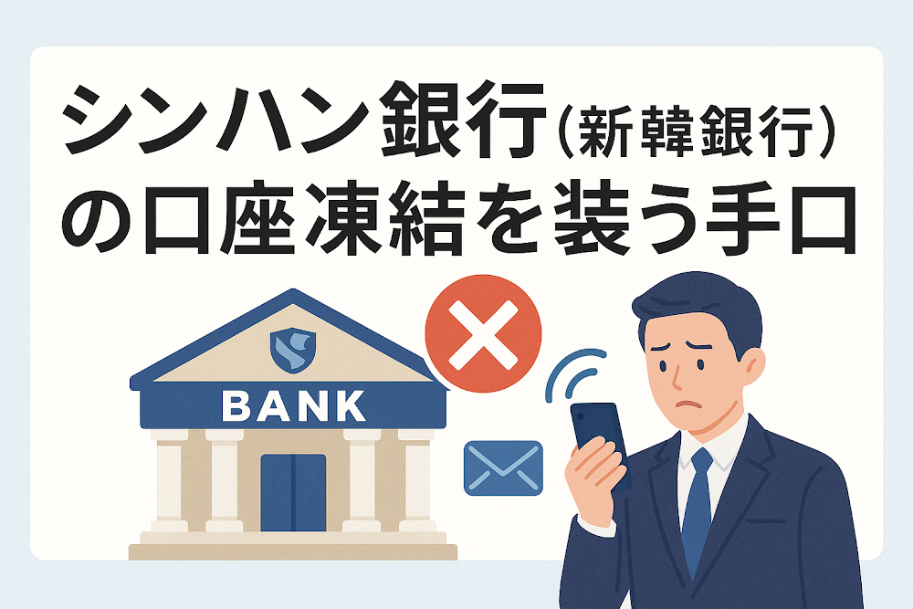 シンハン銀行(新韓銀行)の口座凍結を装う手口