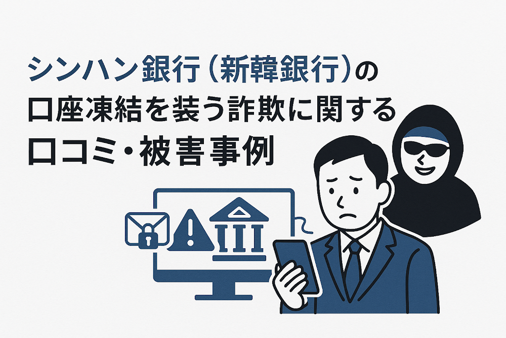 シンハン銀行(新韓銀行)の口座凍結を装う詐欺に関する口コミ・被害事例