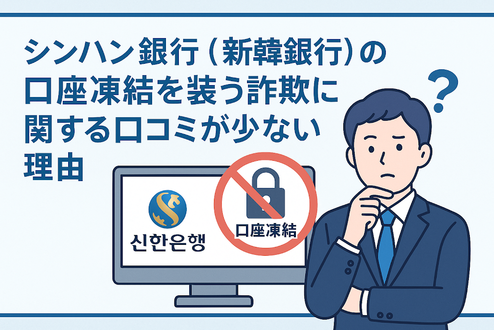 シンハン銀行(新韓銀行)の口座凍結を装う詐欺に関する口コミが少ない理由