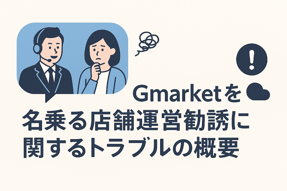 Gmarketを名乗る店舗運営勧誘に関するトラブルの概要