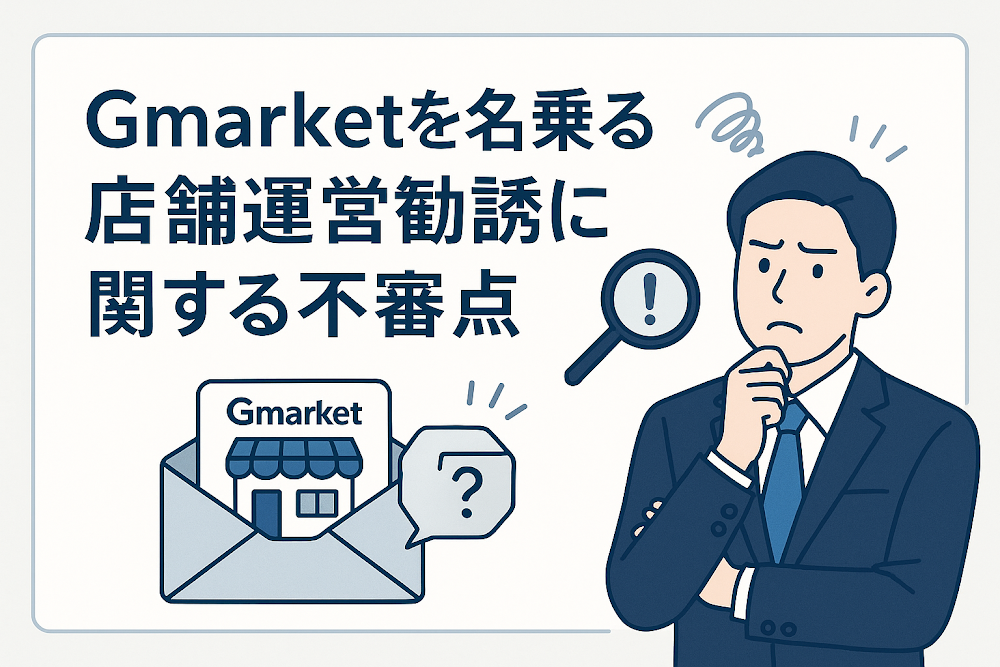 Gmarketを名乗る店舗運営勧誘に関する不審点