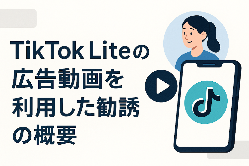 TikTok Liteの広告動画を利用した勧誘の概要
